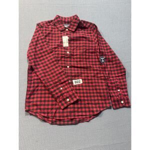 The Children's Place Dad Matching Short Sleeve Plaid Shirt Boy's Sz L Brand‎ New